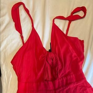 Vibrant Red Strappy Romper